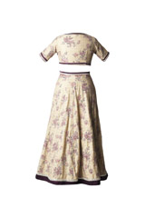 Cream Floral Embroidered Lehenga Set4