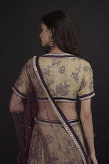 Cream Floral Embroidered Lehenga Set_SUB7828