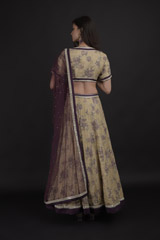 Cream Floral Embroidered Lehenga Set_SUB7830