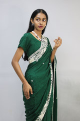 Green Saree With Off-white Embroidered BorderIMG_9383edited