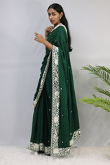 Green Saree With Off-white Embroidered BorderIMG_9387edited