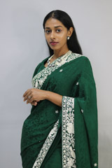 Green Saree With Off-white Embroidered BorderIMG_9388edited