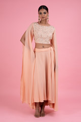 Peach Sequins Top Bottom SetDSC02992