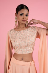 Peach Sequins Top Bottom SetDSC02994