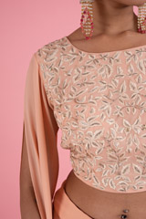 Peach Sequins Top Bottom SetDSC02995