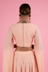 Peach Sequins Top Bottom SetDSC03004