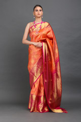 Orange And Pink Silk SareeIMG_6370