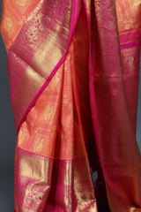 Orange And Pink Silk SareeIMG_6375