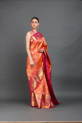 Orange And Pink Silk SareeIMG_6380