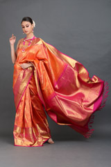 Orange And Pink Silk SareeIMG_6383