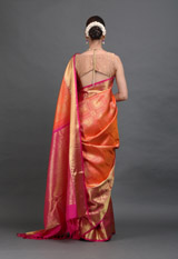 Orange And Pink Silk SareeIMG_6386