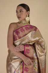 Golden Silk Saree_DTR0169