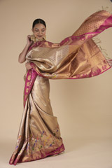 Golden Silk Saree_DTR0170