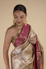 Golden Silk Saree_DTR0171