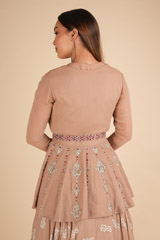 Beige Peplum Jacket And A Skirt SetDSC01810