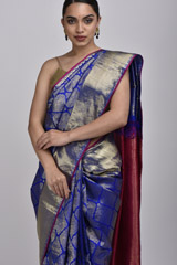 Royal Blue Silk Saree_DSC4451