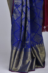Royal Blue Silk Saree_DSC4455