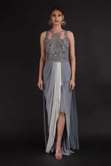 Grey Drape DressDSC07859