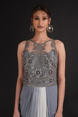 Grey Drape DressDSC07860