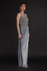 Grey Drape DressDSC07863