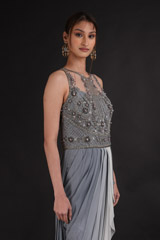 Grey Drape DressDSC07864