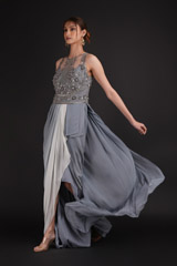 Grey Drape DressDSC07866