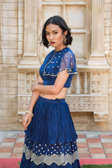 Navy Blue Tiered Skirt And A Crop Top_DSC6083-Edit