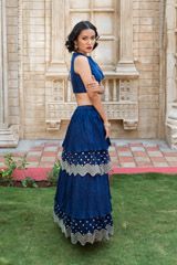 Navy Blue Tiered Skirt And A Crop Top_DSC6095-Edit