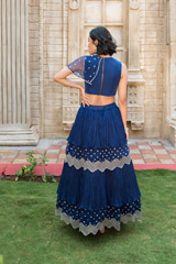 Navy Blue Tiered Skirt And A Crop Top_DSC6126-Edit