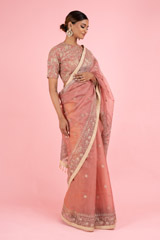Pink Organza Saree BlouseDSC02543
