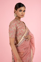 Pink Organza Saree BlouseDSC02544