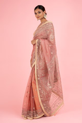 Pink Organza Saree BlouseDSC02548