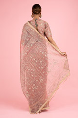 Pink Organza Saree BlouseDSC02549