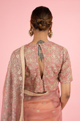 Pink Organza Saree BlouseDSC02550