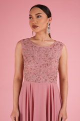 Muted Pink Creeper Yoke GownDSC02360