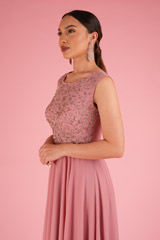 Muted Pink Creeper Yoke GownDSC02362