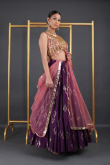 Purple Foil Print Lehenga SetIMG_7396