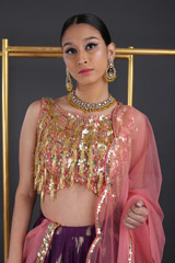 Purple Foil Print Lehenga SetIMG_7402