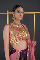Purple Foil Print Lehenga SetIMG_7405