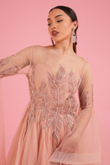 Peach Ruffle Sleeve GownDSC02446