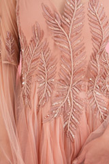 Peach Ruffle Sleeve GownDSC02447
