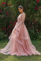 Peach Ruffle Sleeve GownIMG_1097