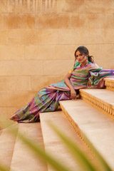 Blue And Green Silk Saree