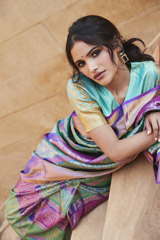 Blue And Green Silk Saree2