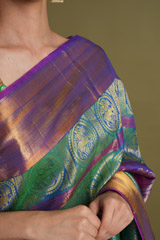 Blue And Green Silk SareeDSC05417