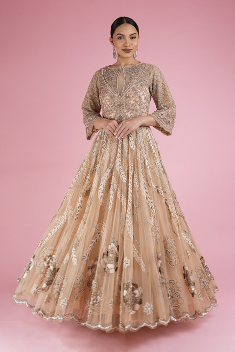 Gold Falling Fern Gown