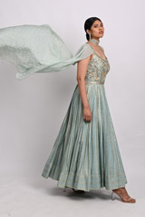 Mint Foil Printed Gown