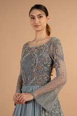 Grey-Old Rose Shaded Backless GownDSC00927