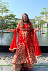 Red Chiffon Kalidaar8