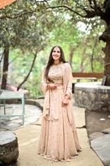 Beige Waves Butis Lehenga1